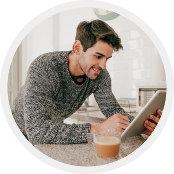 Person working on a laptop 